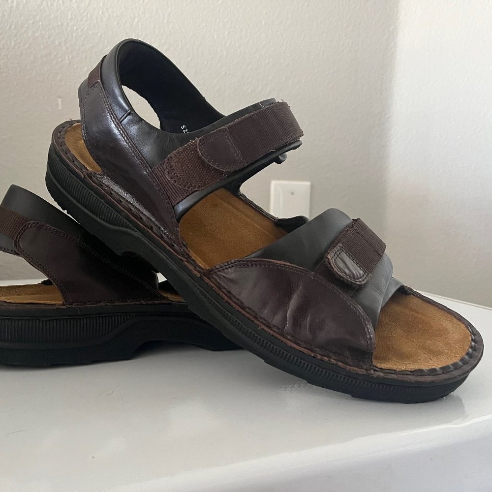 Naot Andes Walnut Leather Sandal Strappy Men's Sizes EU 47 NEW!!!